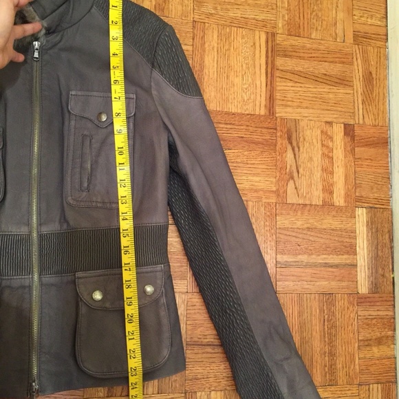 Patrizia Pepe Gray Leather Jacket with fur Size M - Picture 4 of 8